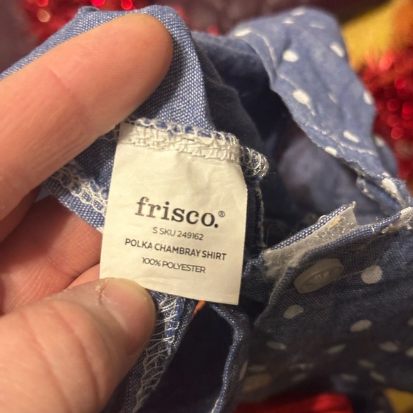 Polka Dot Dog Shirt with Red Bow Tie - Picture 2 of 4